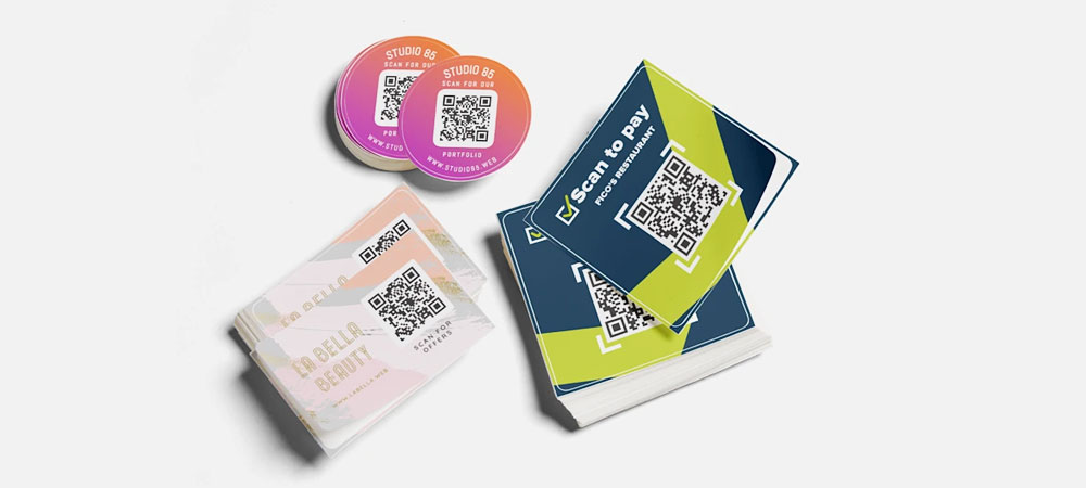 QR code stickers for an interactive experience