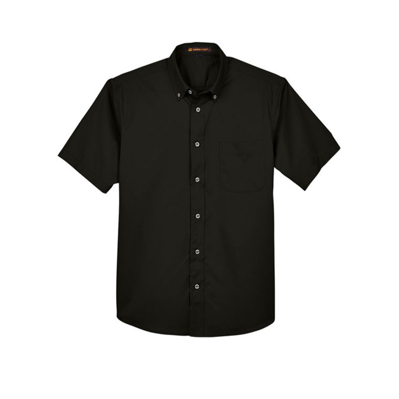 Harriton Mens Easy Blend Short Sleeve Twill Shirt with Stain Release - Optamark