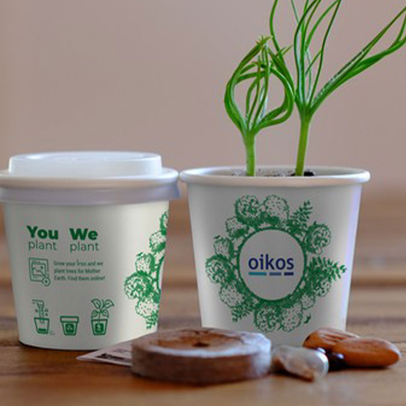 You Plant We Plant Tree Kit Cup with Label